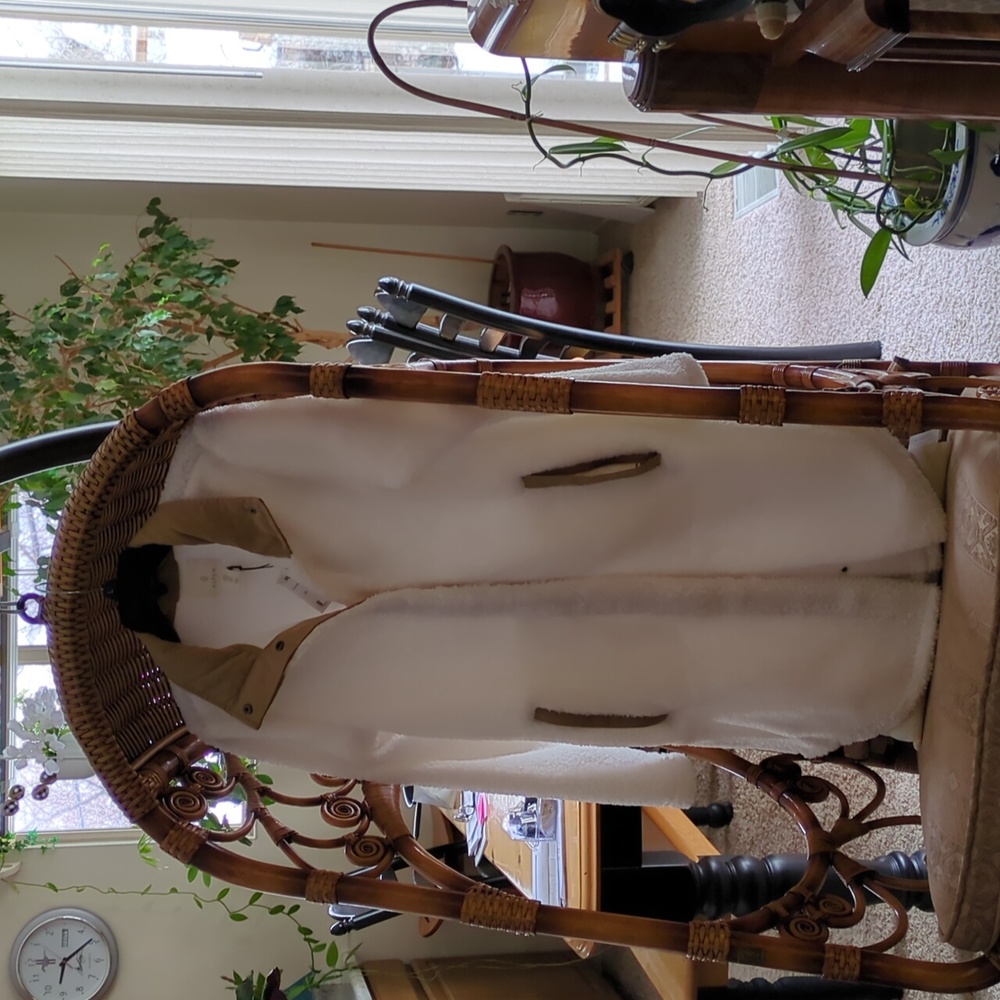 Aspen faux fur long jacket with snap closures